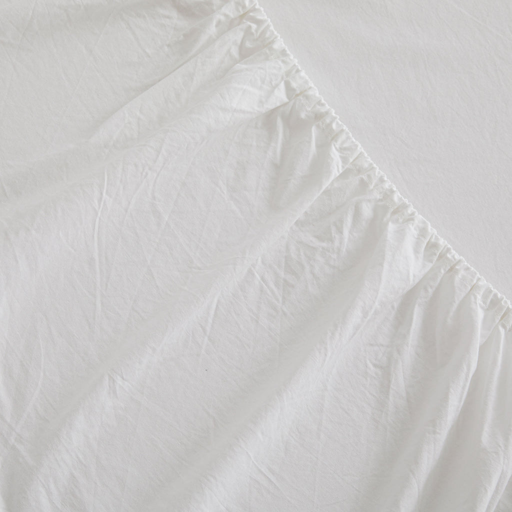 LinenCotton Luxe Fitted Sheet - White