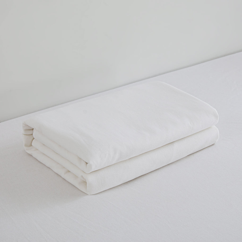 LinenCotton Luxe Fitted Sheet - White
