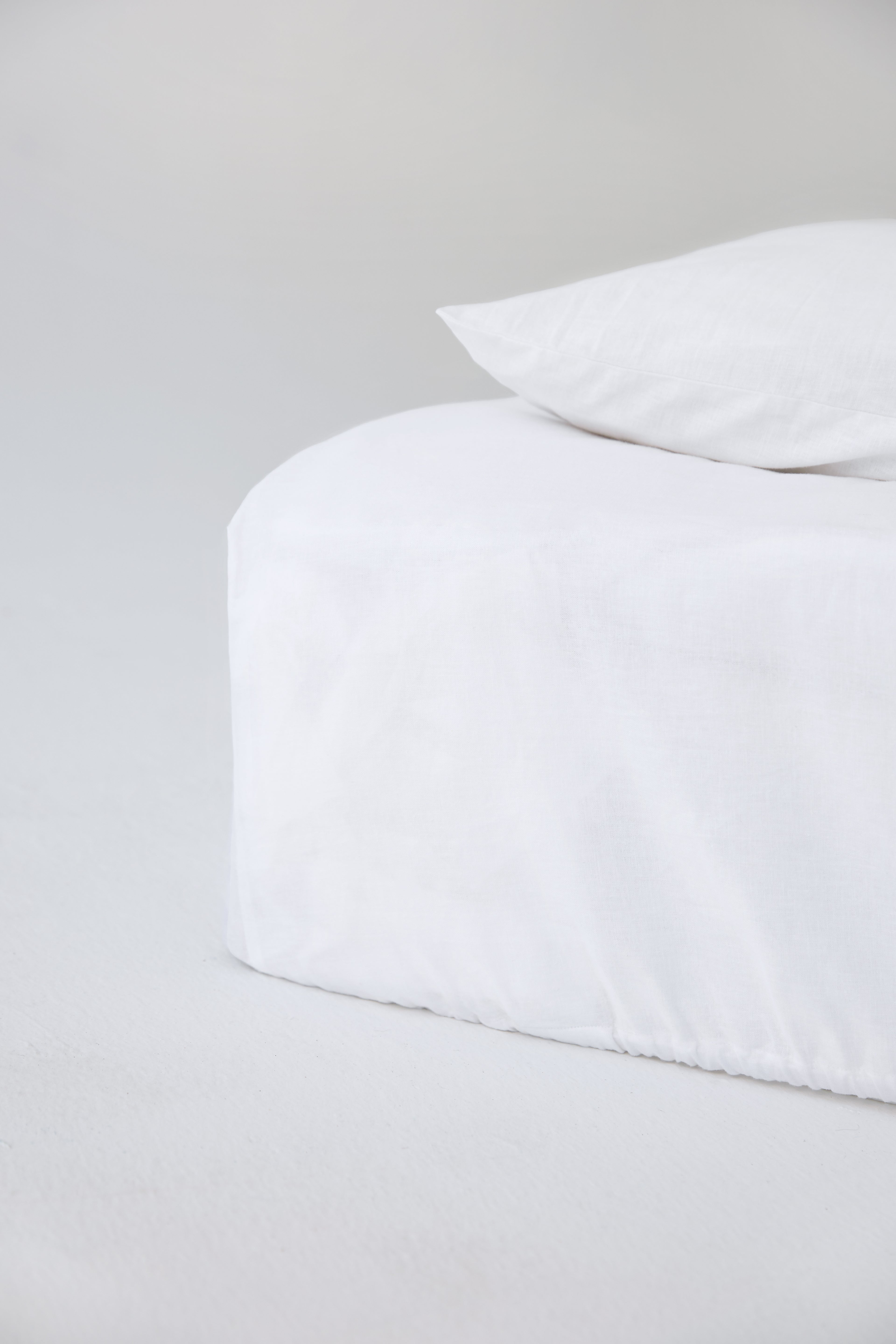 LinenCotton Luxe Fitted Sheet - White