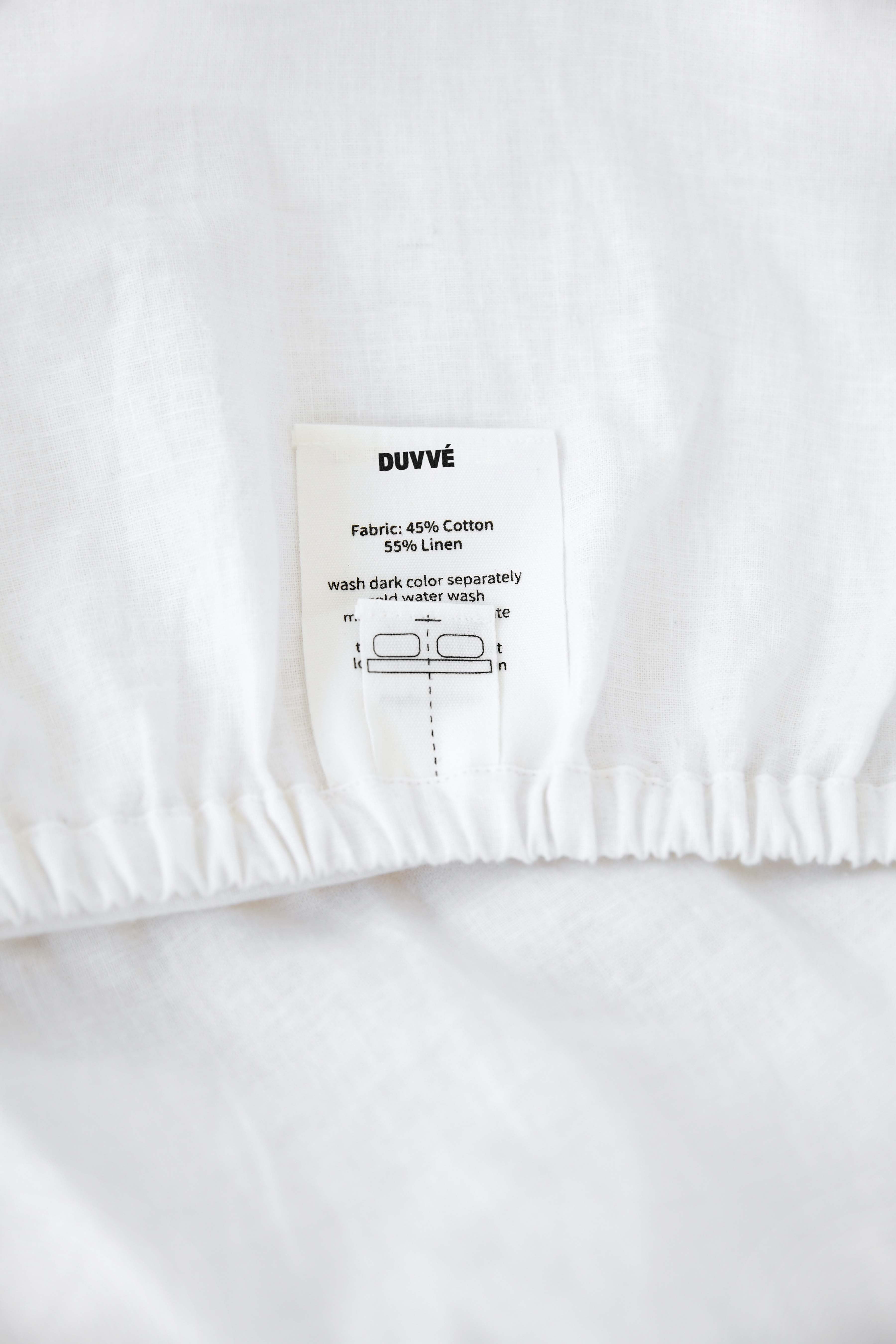 LinenCotton Luxe Fitted Sheet - White