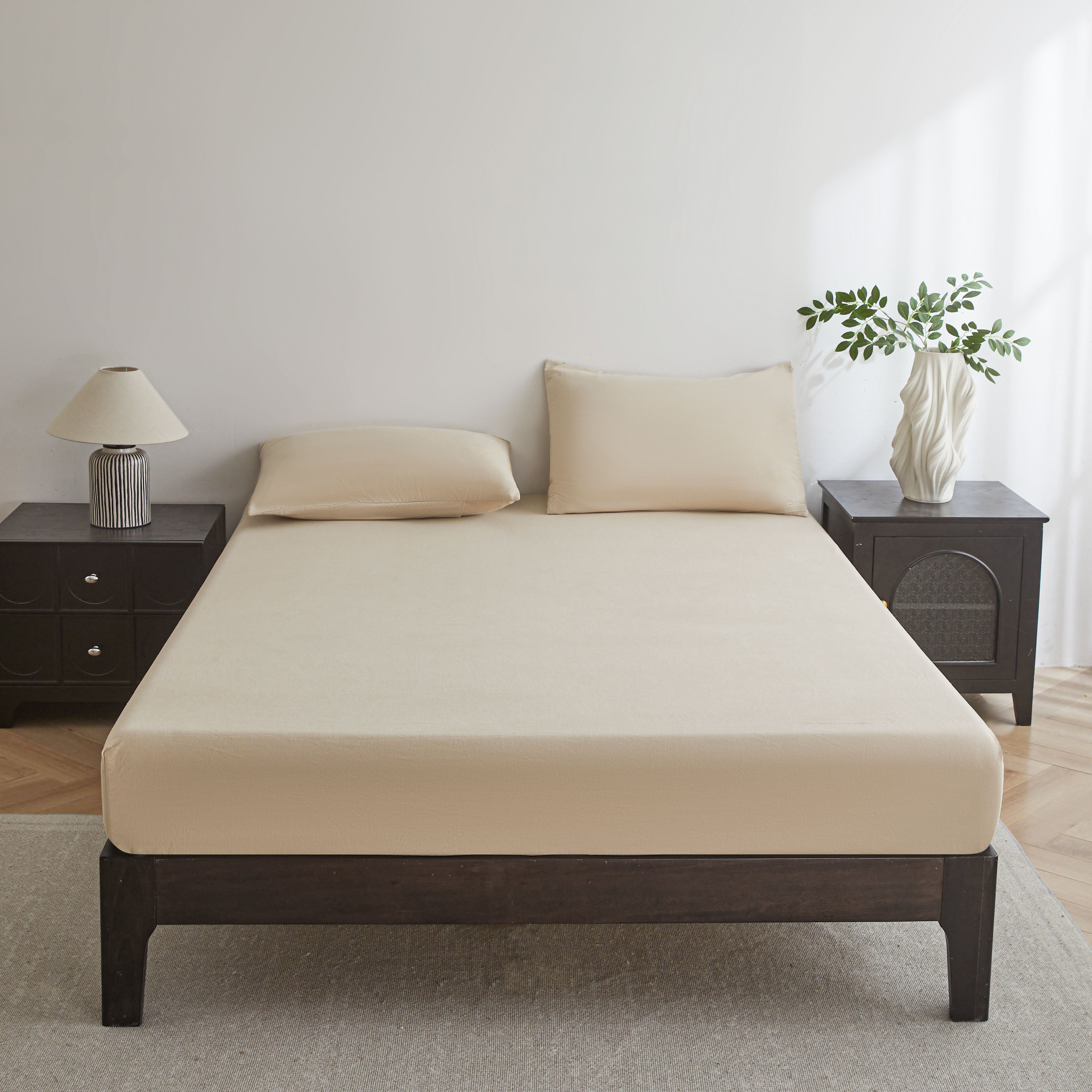 LinenCotton Luxe Fitted Sheet - Beige