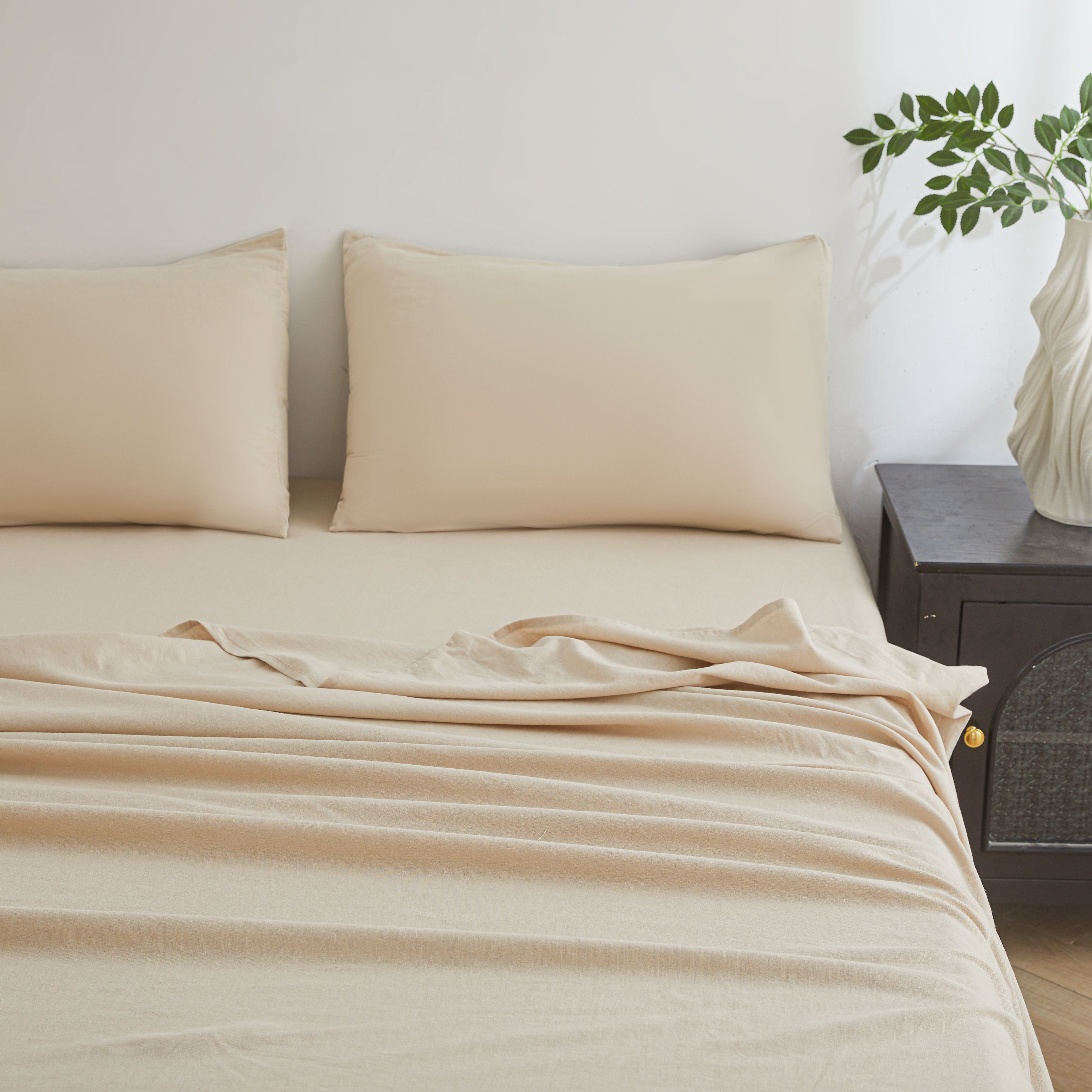 LinenCotton Luxe Pillowcase - Beige