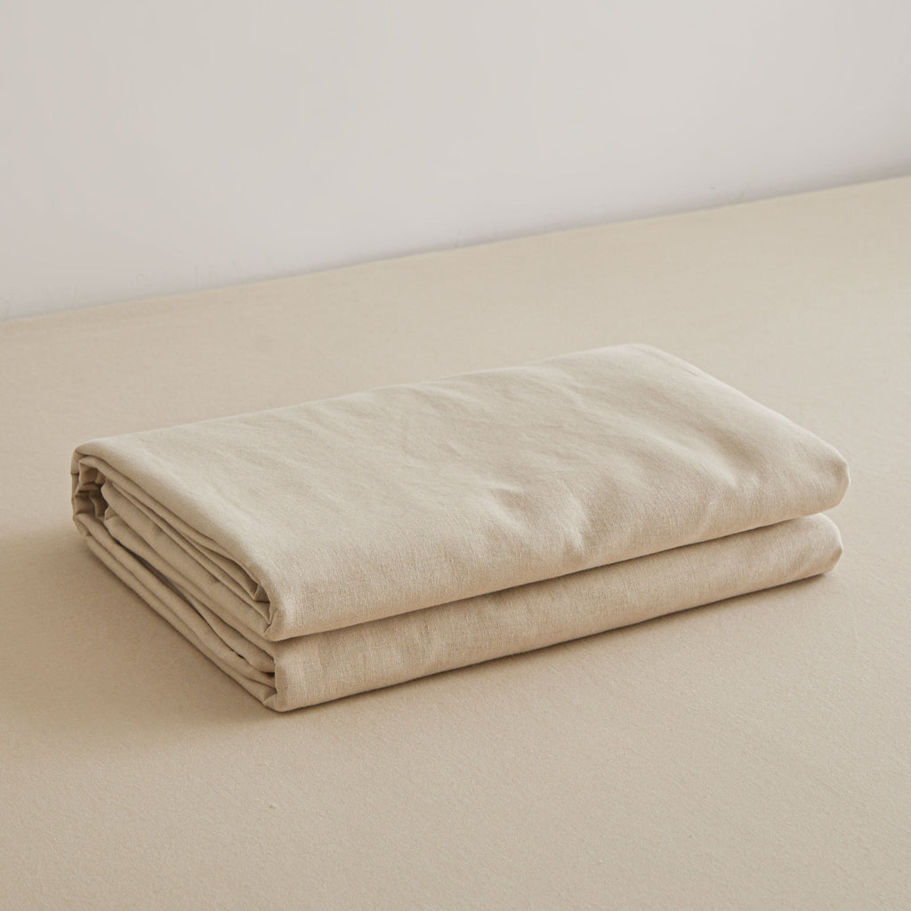 LinenCotton Luxe Flat Sheet - Beige
