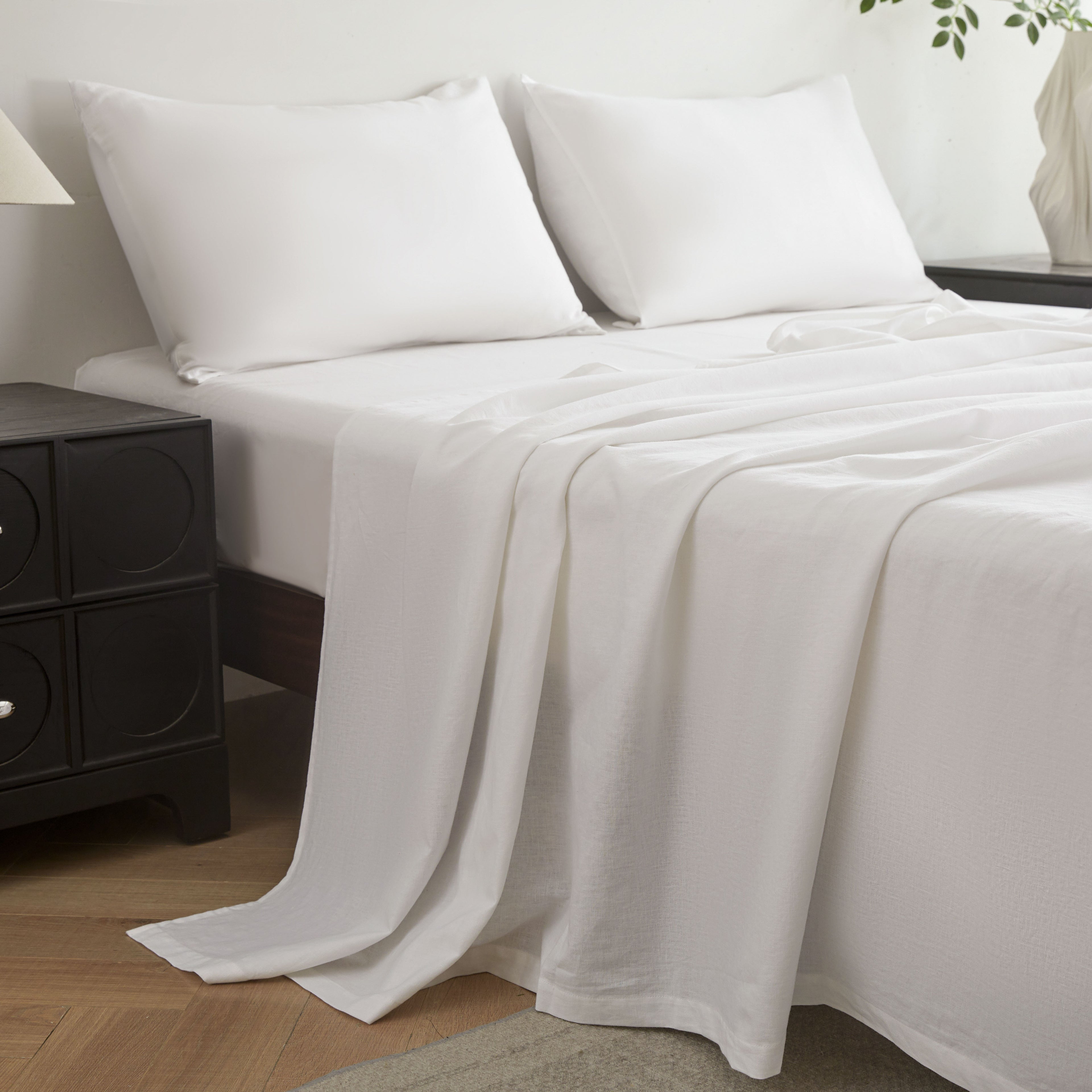 LinenCotton Luxe Flat Sheet - White
