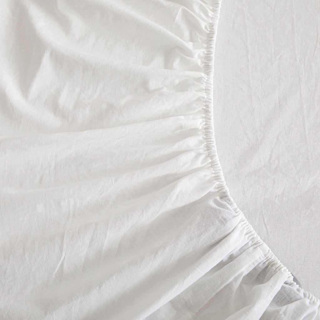 LinenCotton Luxe Fitted Sheet - White