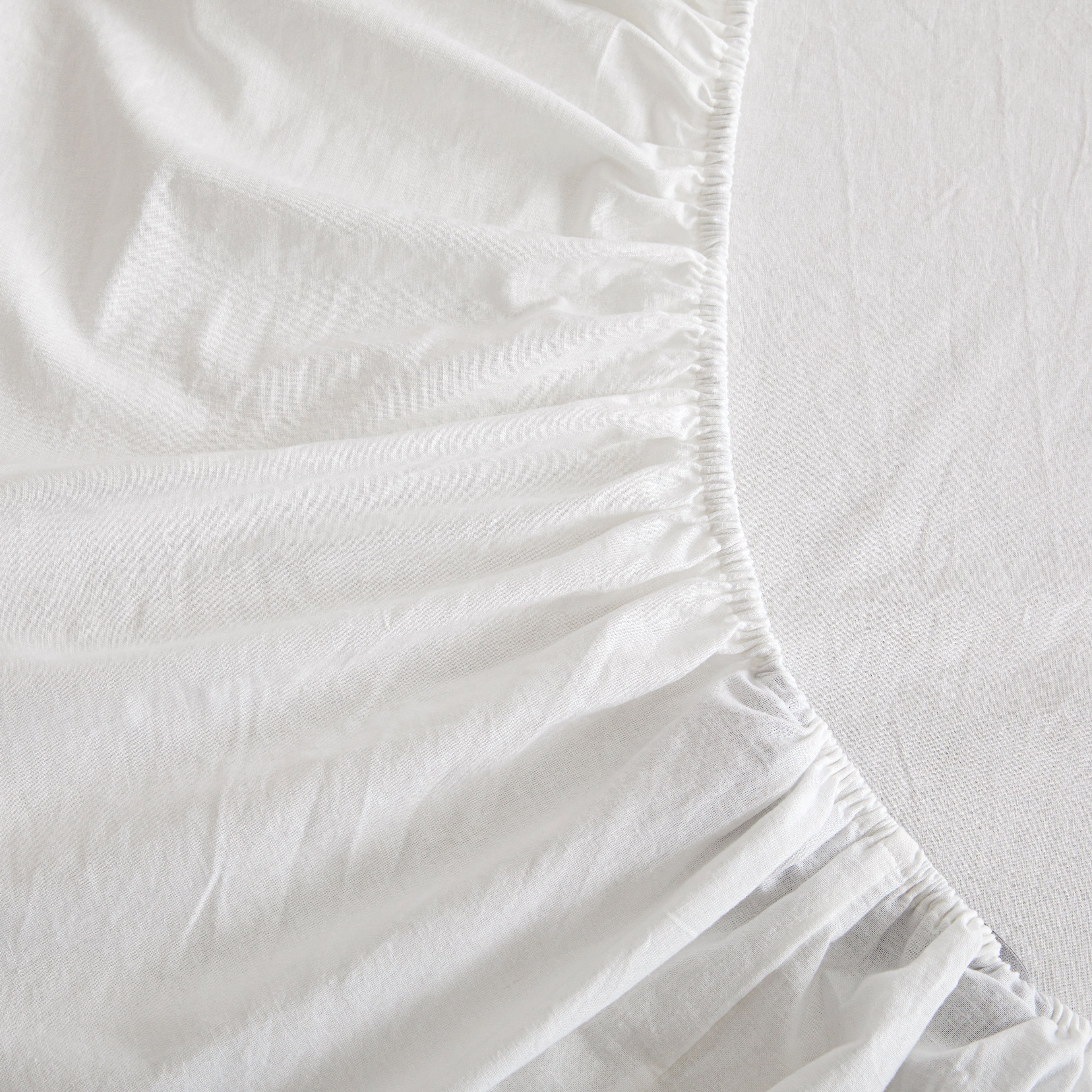 LinenCotton Luxe Fitted Sheet - White